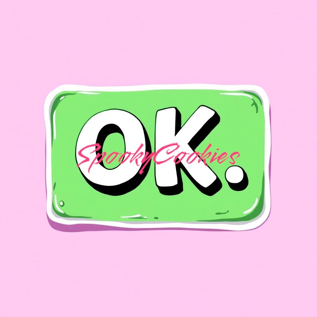Retro "OK" Sticker – Fun Holographic or Glossy Vinyl