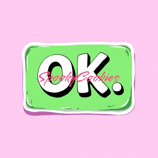 Retro "OK" Sticker – Fun Holographic or Glossy Vinyl