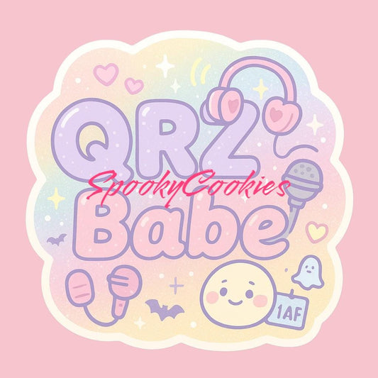 QRZ Babe Sticker – Cute Kawaii Pastel Ham Radio Vinyl for Operators