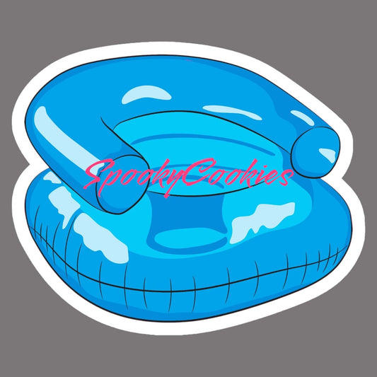 90s Blow-Up Chair Sticker – Retro Y2K Aesthetic Inflatable Furniture Decal, Nostalgic Sticker