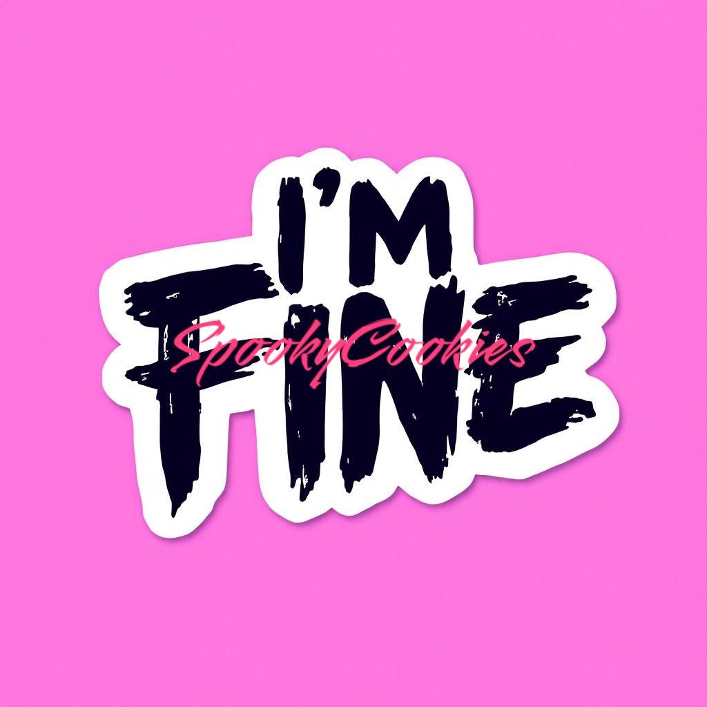 I'm Fine Scratch Font | 3-Inch Glossy Sticker