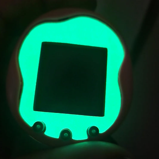 Faceplate for Tamagotchi Uni - green glow in the dark - sparkle rainbow electronic pet skin
